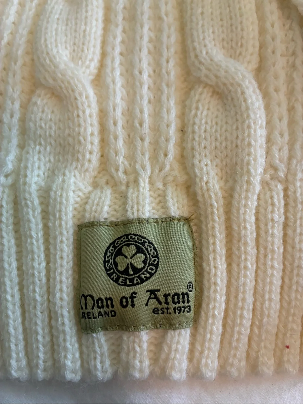 Man of Adam Irish Cream Cable Knit Scarf